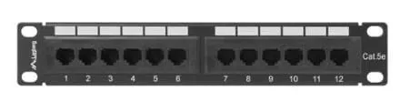 LANBERG Panel-Patch, 12 Port, 1 U, 20,4 cm, CAT.5E