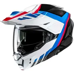 HJC i80 Imes Klapphelm L - Weiß-Blau-Rot mit Sonnenblende - Vielseitiger Klapphelm für ATV, Motocross und Onroad. Mit optimaler Belüftung, kratzfestem Visier und praktischem Schnellverschluss. Inklusive Aufbewahrungstasche für den perfekten Schutz.