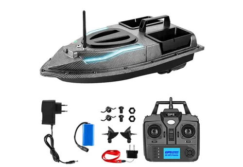 Tekoo RC-Boot GPS Futterboot, 500m Reichweite, Return-to-Home & 2 Akkus (Set, Komplettset mit 2 Akkus), GPS-Positionierung mit 40 Speicherplätzen, Return-to-Home Funktion