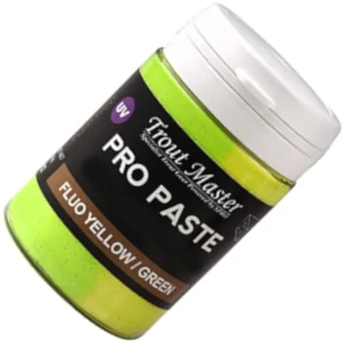 Trout Master Forellenpaste zum Forellenangeln 60g Pro Paste Teig, Farbe/Aroma:Fluoro Yellow/Green/Fish