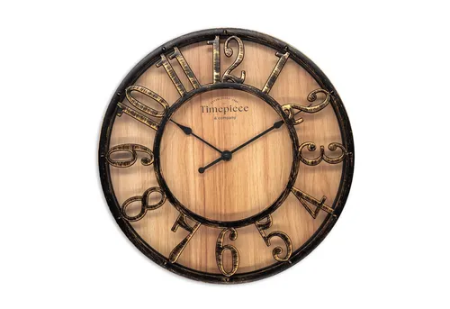K&L Wall Art Wanduhr - Vintage Holzuhr mit leisem Uhrwerk - Wanduhren aus Holz in industriellem Design, 30 cm groß, mit einem leisen Uhrwerk ohne Ticken – perfekt für ruhige Räume.