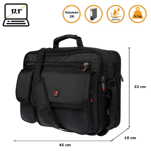 XXL Umhängetasche - Flugbegleiter Tasche für Business und Freizeit - Tasche für Herren, aus wasserabweisendem Nylon, ideal für Reisen und den Alltag. Mit verstellbaren Trageriemen und ausreichend Platz für DIN A4-Unterlagen.
