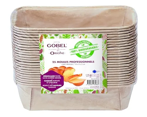 GOBEL | Packung mit 25 Kastenformen | Papier, Biologisch Abbaubar | Mittelgroß | 19 x 5 x 5 cm