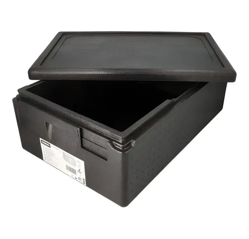 PAPSTAR Thermobehälter 5x Isolier-Transportbehälter 60 x 40 x 23cm schwarz Gastro-Norm 1/1, EPP
