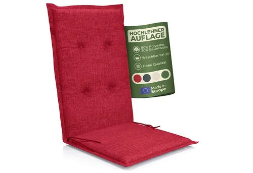 Petsation Hochlehnerauflage Florence – Komfortable Gartenstuhlauflage - Die Florence Hochlehnerauflage bietet hohen Sitzkomfort und stilvolles Design für Gartenmöbel. Ideal für entspannte Stunden im Freien, pflegeleicht und schnell trocknend.