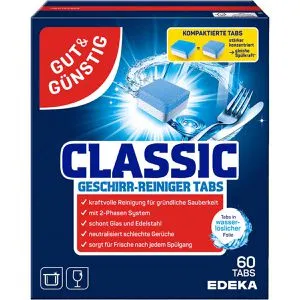 GutundGünstig Spülmaschinentabs Classic – 60 Tabs für strahlend sauberes Geschirr