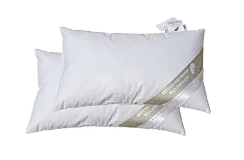 Betten Hofmann 2 x Lendenkissen 25x40 Nackenkissen Kuschelkissen 30% Daunen 100 g Füllung, waschbar, Naturprodukt