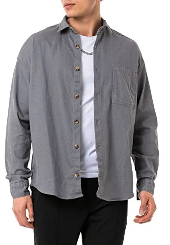 Redbridge Jeanshemd Premium Denim Langarm Oversized Grau XL
