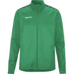 Craft Trainingsanzug Squad Go Full Zip Jacket M XXL - Trainingsbekleidung aus 100% recyceltem Polyester, ideal für Handballspieler, bietet Komfort und Bewegungsfreiheit in Team Green.