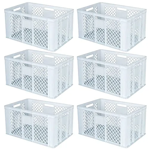 BRB-Lagertechnik Stapelbox 6 Bäckerkisten, 600x400x320 mm - Stapelboxen aus lebensmittelechtem PE-HD, ideal für Lagerung und Transport von Lebensmitteln. Spülmaschinenfest und temperaturbeständig von -40ºC bis +60ºC.