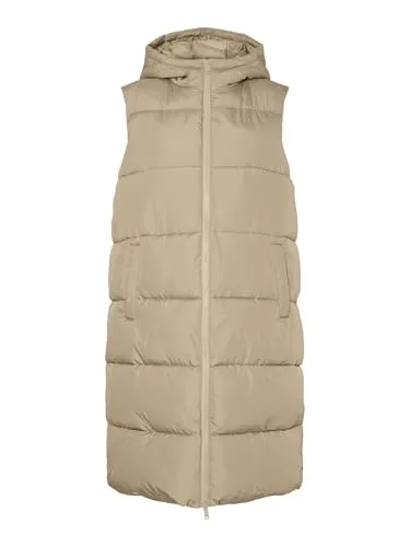 pieces Steppweste PCBEE NEW LONG PUFFER VEST NOOS BC - Steppwesten für Damen, pflegeleicht und wärmend – ideal für kühle Tage, mit praktischem 2-Wege-Reißverschluss für mehr Bewegungsfreiheit.