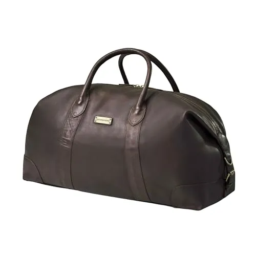 DRAKENSBERG Leder Weekender 'David' – Vintage Reisetasche 60L - Reisetaschen im Vintage Design, erweiterbar von 60L auf 80L, aus hochwertigem Büffelleder mit individueller Patina – ideal für Reisen bis zu 7 Tagen.