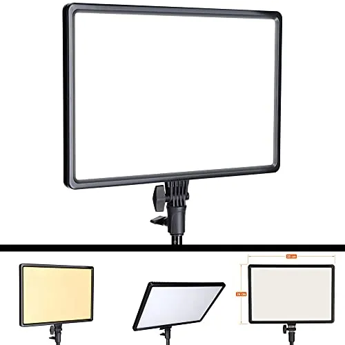 Rollei Lumis LED Panel Fotoleuchte - Dauerlicht Fotografie Lampe mit Bi Color von 3200 bis 5600K, ideal für Streaming und Videokonferenzen. Mit einstellbarer Helligkeit von 0-100% für perfektes Licht.