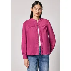 Street One Studio Damen Cordbluse mit Rüschendetails - Damenbluse mit Stehkragen und Rüschendetails, aus softer Cord-Qualität, ideal für stilvolle Outfits.