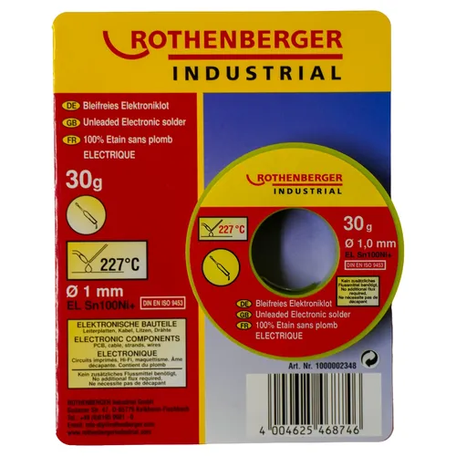 Rothenberger Elektroniklot bleifrei 30g Ø1,0mm No-Clean Lötdraht 1000002348