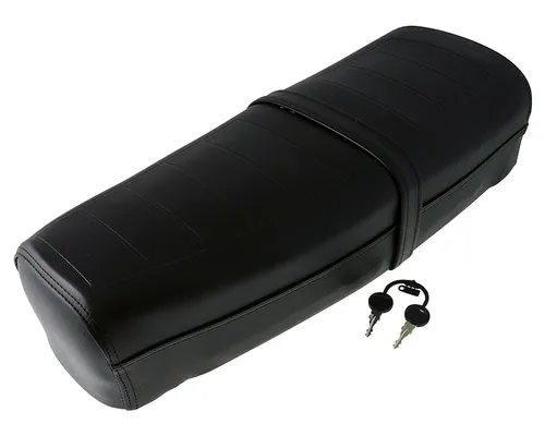 Sitzbank für Vespa PK50-125/S/ETS schwarz, mit Schloss, mit Halteriemen