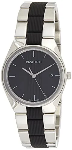 Calvin Klein Damen Armbanduhr Edelstahl Silber/Schwarz 34mm von Calvin Klein