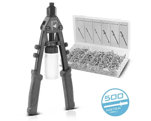 STAHLWERK Blindnietzange Set 1-tlg. - Zangen für präzise Nietverbindungen, extrem robust und ideal für Blech-, Kunststoff- und Glasfaserarbeiten.