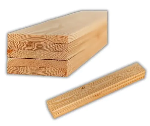 ABAZO - Holzbrett Holzplatte, Holzbretter zum Bauen, Zaunlatten Holz, Glatt Gehobeltes Holz, Terrassendiele, Verschiedene Längen zur Auswahl, 5 Stück Lärche, 50cm