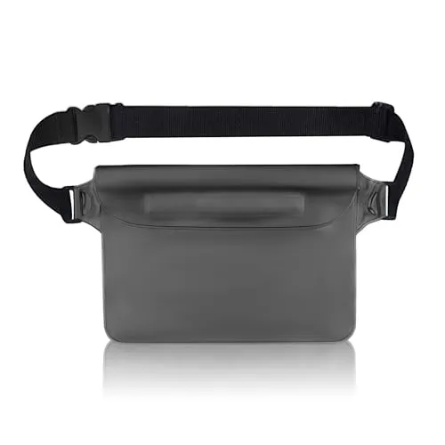 wasserdichte Bauchtasche,wasserdichte Tasche Schwimmen,Bauchtasche Wasserdicht,Wasserfester Beutel,IPX8 Waterproof Bag,Verstellbarem Gurt,für Wassersport,Schwimmen,Rafting,Angeln,22 * 15.5cm (Grau)