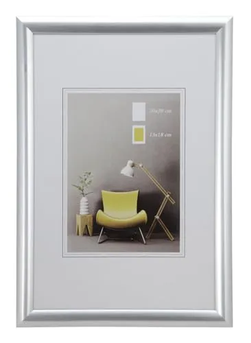 IDEAL TREND Studio Line Kunststoff Bilderrahmen Wanddeko Collage Poster Foto Rahmen: Farbe: Silber | Format: 50x70