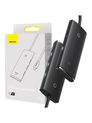 Baseus Lite Series Hub 4in1 USB-C to 4x USB 3.0 + USB-C 25cm (Black) USB-Hubs - USB 3.0 - 4 - Schwarz