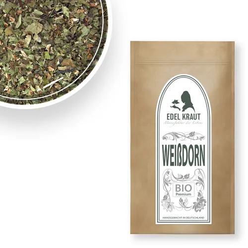 Produktbild 250g BIO Weißdornblätter Tee | EDEL KRAUT Weissdorntee m. Blüten