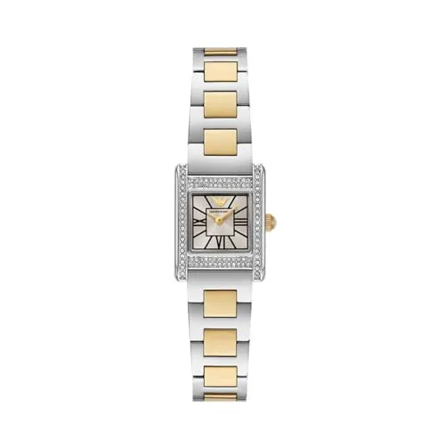 Emporio Armani Quarzuhr AR11704 - Elegante Damenuhr mit Edelstahlarmband und funkelnden Glassteinen, wasserdicht bis 5 bar – ideal für stilbewusste Frauen.