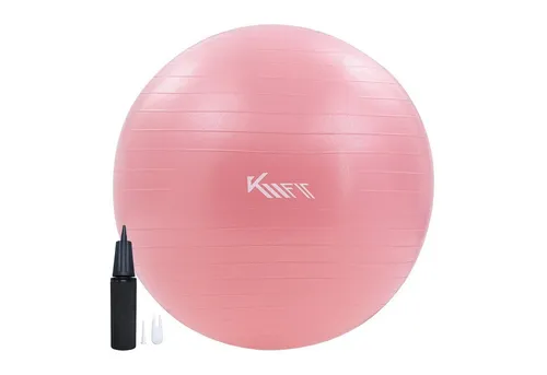 KM - Fit Gymnastikball 65 cm Trainingsball Sitzball für Fitness, Yoga & Gymnastik (mit Luft-Pumpe, Rosa), Max. Belastbarkeit: 300 kg