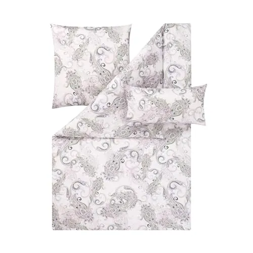 Estella Satin de Luxe Bettwäsche 135x200 Caroline lavendel Paisley - Hochwertige Bettwäsche-Sets aus 100% supergekämmter Baumwolle, mit luxuriösem Satin und feinem Digitaldruck. Ideal für einen leichten, komfortablen Schlaf und hautsympathisch. Waschbar bis 60°C, trocknergeeignet.