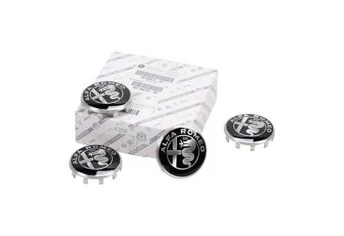 Alfa Romeo Radkappe Original Nabendeckel Satz Chrom Schwarz 71808019 - Radkappen für Alfa Romeo Giulia und Stelvio, elegantes Design mit hochwertigem Chrom und Schwarz, inklusive individueller Passformprüfung per Fahrgestellnummer.
