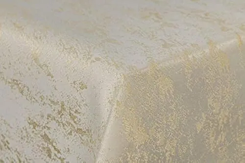 First-Tex Tischdecke Damast Jacquard Brilliant Meliert 180 rund Creme/Champagner