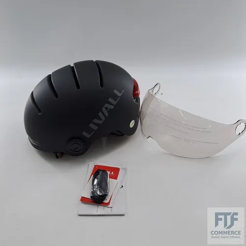 Livall L23 City Helm mit Visier - Matt Schwarz L (57-61 cm) - Fahrradhelm mit integriertem Visier für optimalen Schutz und Sicht bei Stadtfahrten, ideal für sicheres Radfahren in urbanen Umgebungen.