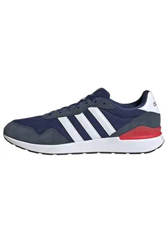 adidas Herren Run 60s 4.0 Shoes - Dunkelblau/Cloud White/Aurora Ink - Herren-Sneaker mit regulärer Passform, kombiniert aus Textil und Leder für optimalen Komfort und eine langlebige Gummiaußensohle.