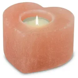 Salzkristall Teelichthalter HERZ in orange von Himalaya Salt Dreams