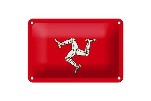 Blechschild Flagge Isle of Man 18x12 cm Flag of Isle of Man Deko Schild