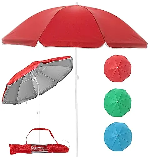 Stephans Möbelbörse Sonnenschirm - Strandschirm - Gartenschirm - Balkonschirm - Sonnenschutz - LSF 30+ - inklusive Tragetasche, Neigefunktion, Höhenverstellbar - 160cm (Grün)