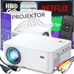 Retoo Smart Projektor, Full HD 1080P, WiFi, 9000 Lumen - Beamer für Heimkino und Präsentationen mit automatischer Trapezkorrektur und Bluetooth 5.0 für einfache Verbindung zu Geräten. Genießen Sie brillante Bildqualität und beeindruckenden Klang mit integriertem Lautsprecher.