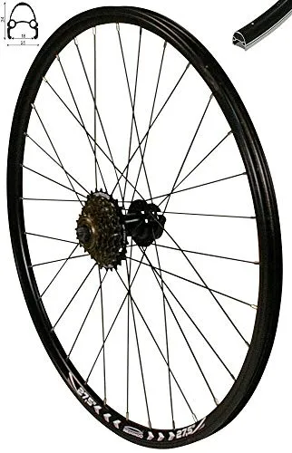 Redondo 27,5 Zoll Hinterrad Laufrad mit 6-Fach Kranz - Hochwertiges 27,5 Zoll Laufrad mit Hohlkammerfelge für Scheibenbremsen, inklusive kostenlos montiertem 6-Fach Schraubkranz - ideal für Mountainbiker und Outdoor-Enthusiasten.