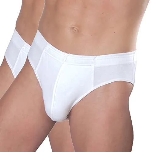 HERMKO 8300 2er Pack Herren Slip mit Dehnbund aus Baumwolle/Elastan, Größe:D 8 = EU XXL, Farbe:weiß