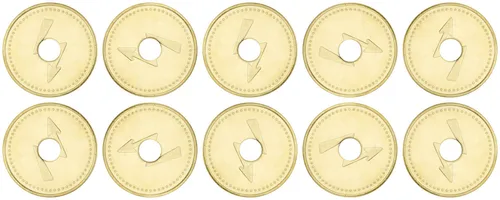 Blitz-Wertmarke 26mm, Waschmarke Wertmünze Pfandmarke, 10 Stück