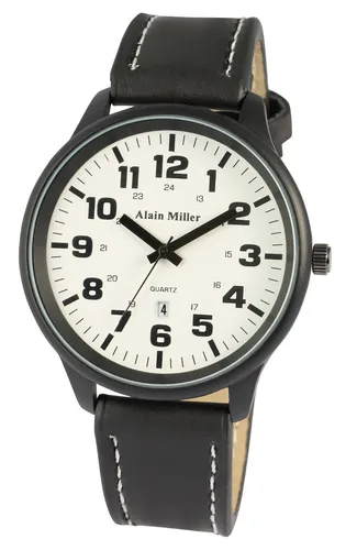 Große Herren Armbanduhr 47 mm Quarz Herrenuhr Uhr schwarz Ziffern Übersichtlich