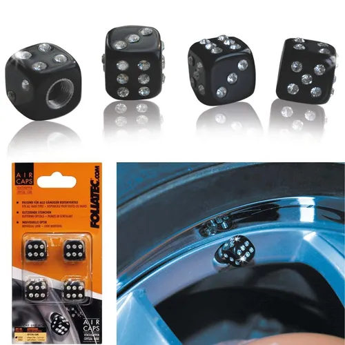 Foliatec Würfel 4x Ventil-Abdeckungen Set Ventil-Kappen Hülsen Abdeckung Auto