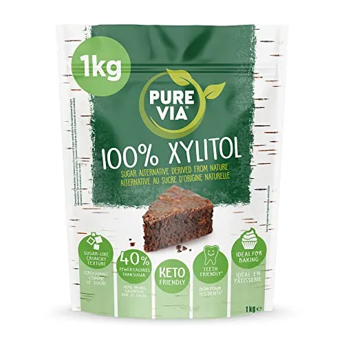 Pure Via Xylit Süßstoff 1kg | Zuckerfrei, Keto-Freundliche & Null Kalorien Zuckerersatz