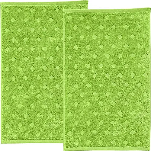 Erwin Müller Walk-Frottier Gästetuch 2er-Pack Baden Baden apfelgrün Größe 30x50 cm - extra saugstark, schnell trocknend, samtweich, mit Schlaufe