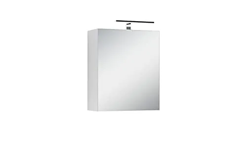 byLIVING Spiegelschrank Spree - Matt Weiß mit LED-Beleuchtung - Spiegelschrank fürs Bad mit Soft-Close-Funktion und integrierter LED-Beleuchtung. Nachhaltig aus FSC-zertifizierten Materialien, ideal für modernen Komfort.