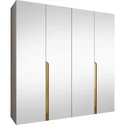 MIRJAN24 Kleiderschrank Mila 3 200 mit Spiegel - Moderner Kleiderschrank mit vier Drehtüren und zwei Kleiderstangen. Maße: 200x202x52 cm. Robuste Laminatplatte und gedämpfte Scharniere sorgen für Langlebigkeit. Ideal für Ihr Schlafzimmer!