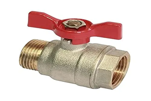 SOMATHERM FOR YOU – Kugelhahn – Außengewinde/Innengewinde 12/17 – Schmetterlingsgriff – Optimaler Wasserdurchfluss bei vollem Durchgang – Abdichtung durch O-Ringe