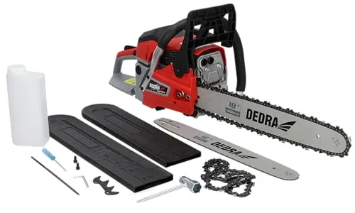 Benzin-Kettensäge 2,4 kW 58 cm³, bis 12000 U/Min DEDRA mit zwei Führungsschienen: 18