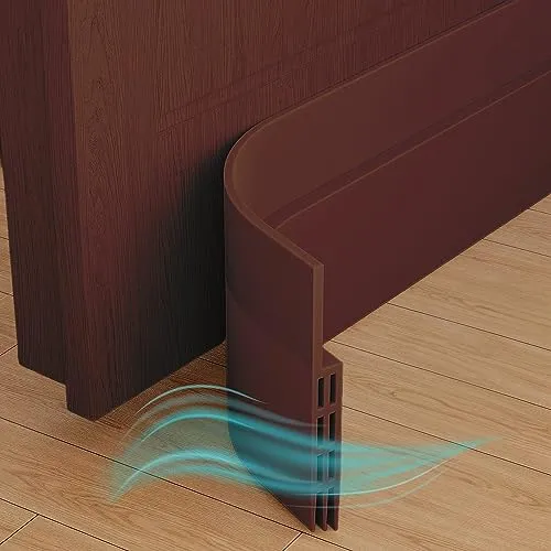 Veddelholzer 2 x 1 m zuschneidbare Türdichtung selbstklebend Zugluftstopper für Türen universall anwendbar Türdichtung unten in weiß & braun perfekter Schallschutz sowie Insekten & Geruchsschutz